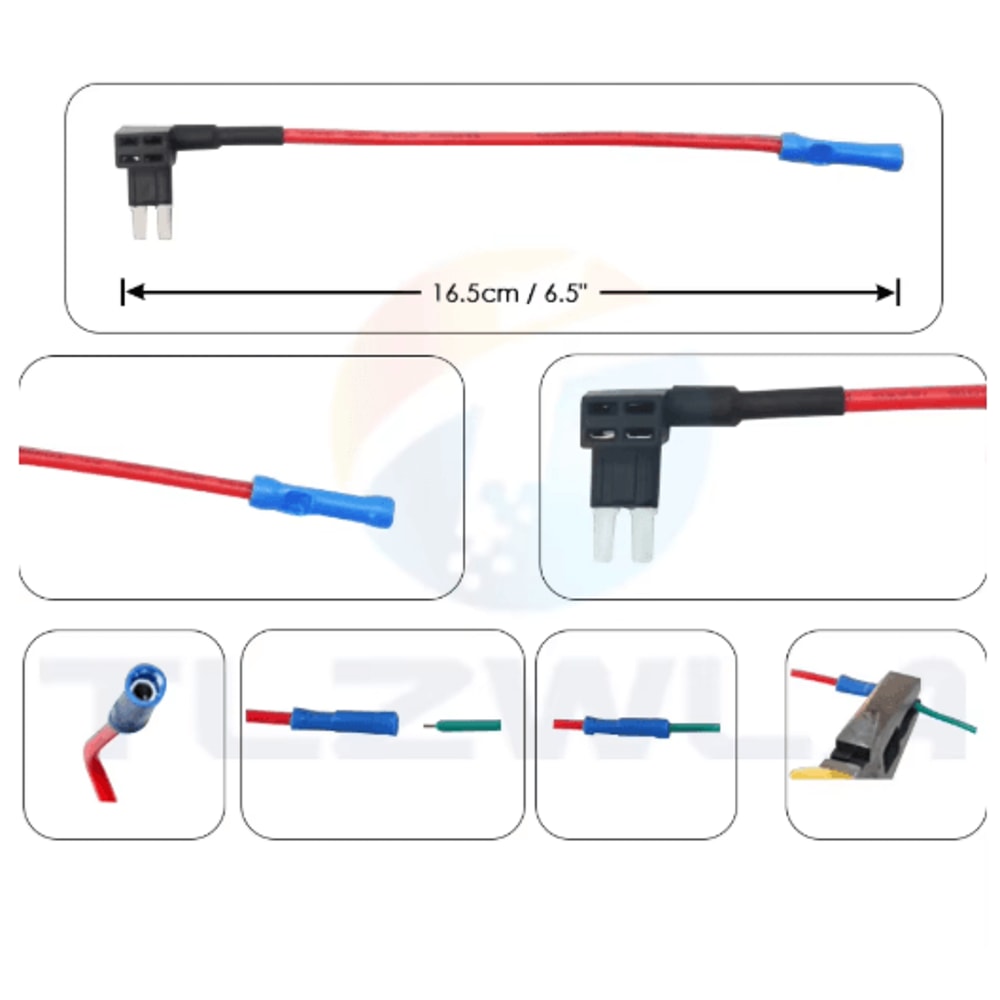 12V AddACircuit Fuse Tap Adapter Car Fuse Holder With 10A Blade Fuse Mini Micro Standard 14
