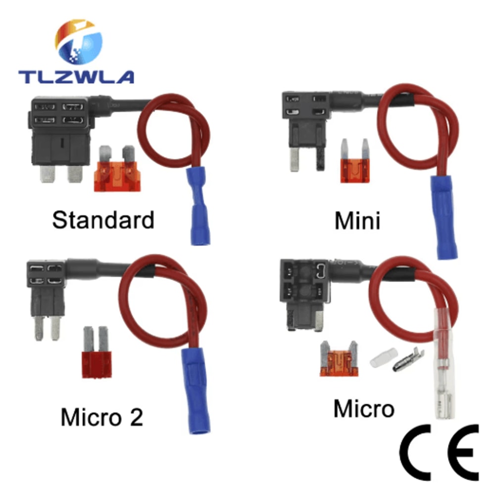 12V AddACircuit Fuse Tap Adapter Car Fuse Holder With 10A Blade Fuse Mini Micro Standard 0