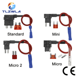 12v add-a-circuit fuse tap adapter – car fuse holder with 10a blade fuse (mini / micro / standard)