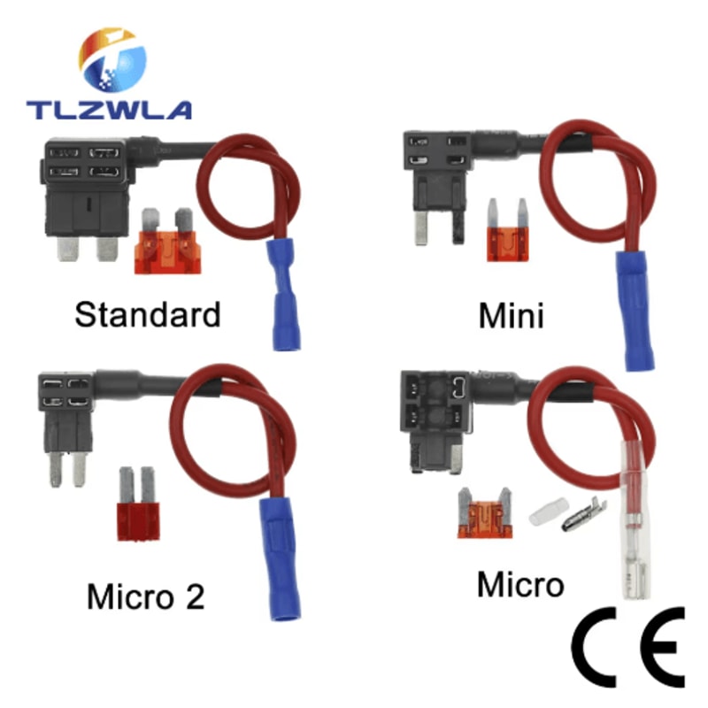 12V AddACircuit Fuse Tap Adapter Car Fuse Holder With 10A Blade Fuse Mini Micro Standard 0