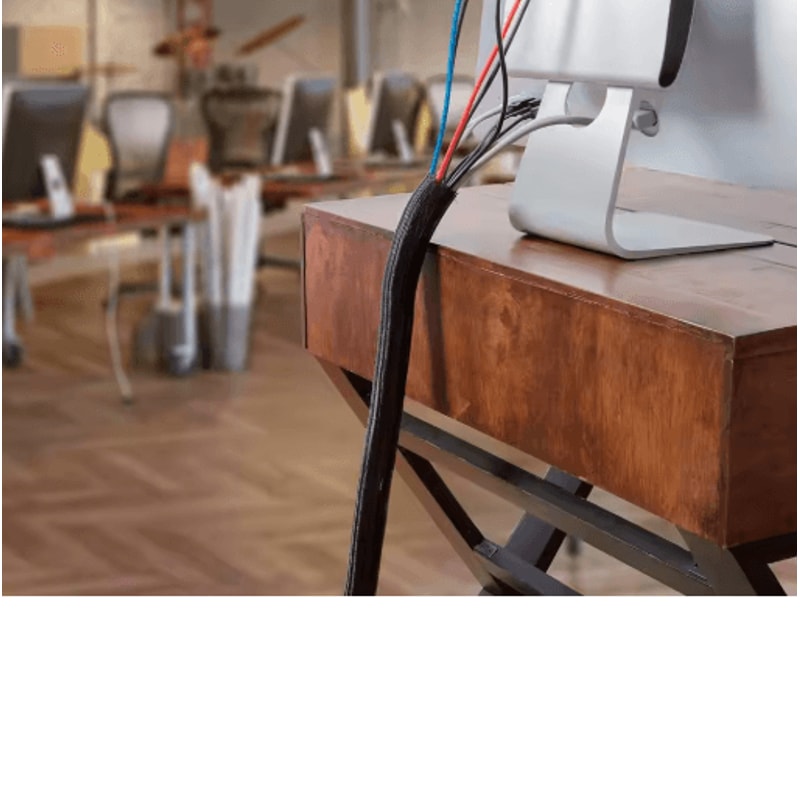 Black PET Braided Cable Sleeve FlameRetardant Wire Protection Tubing 1100M 2