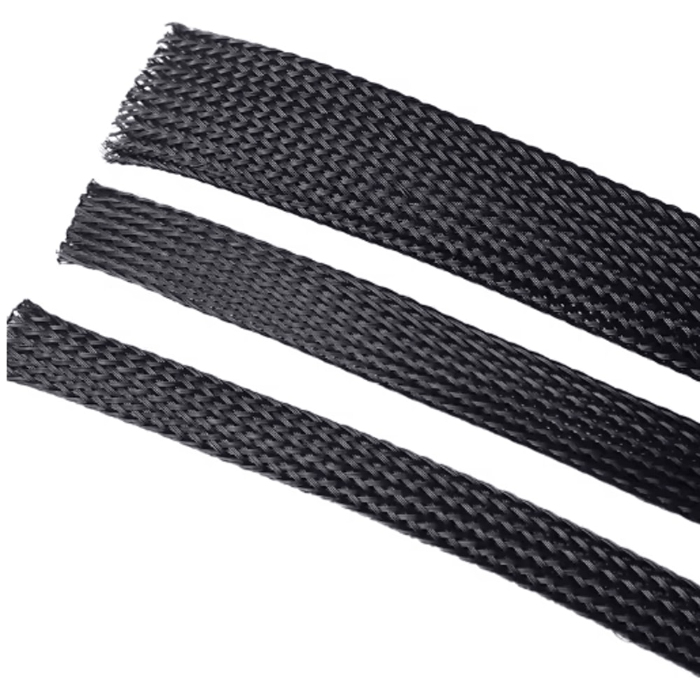 Black PET Braided Cable Sleeve FlameRetardant Wire Protection Tubing 1100M 3