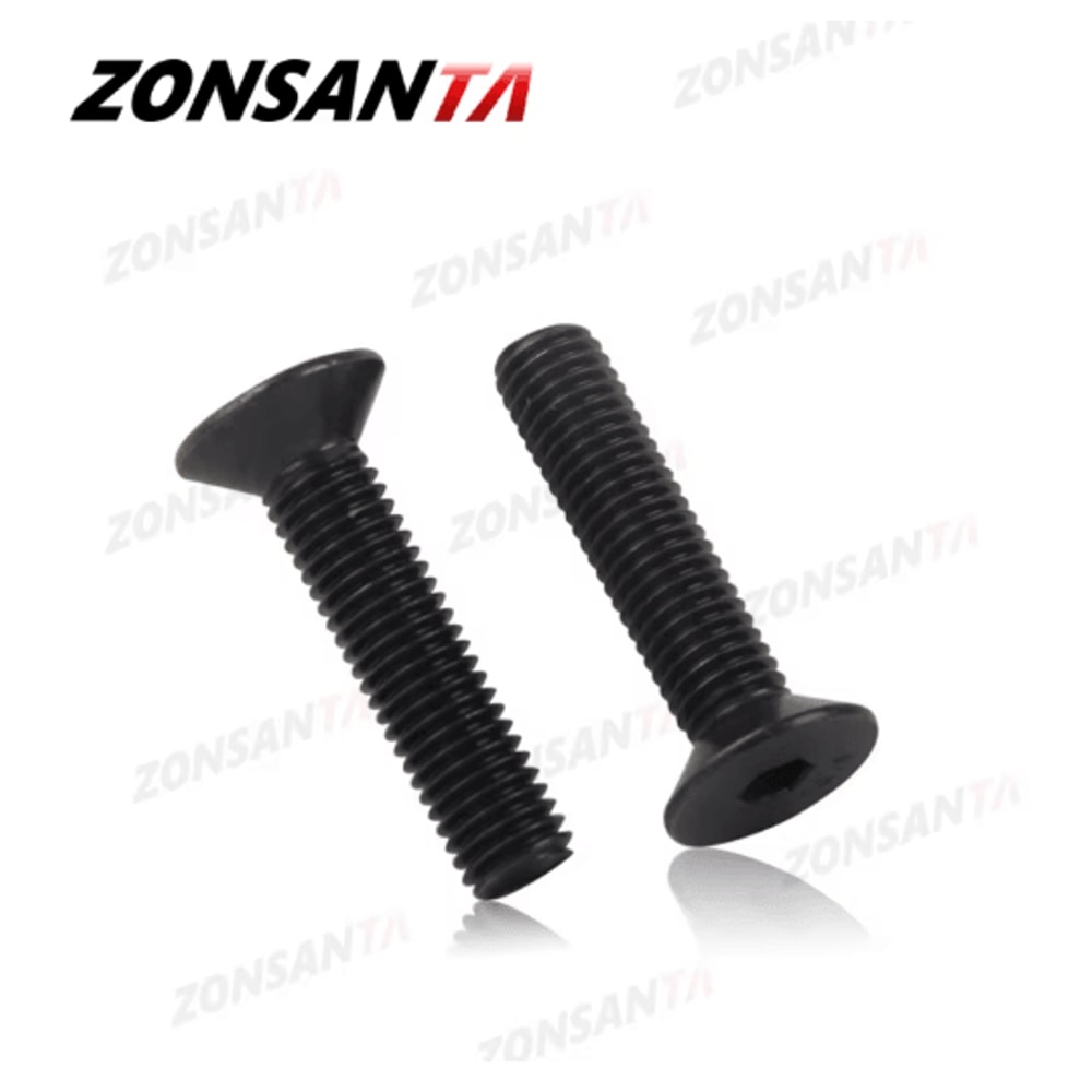 ZONSANTA Countersunk Hex Socket Screws DIN7991 Black Carbon Steel Flat Head Bolts M2M6 4