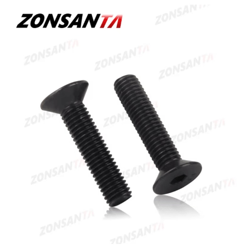 ZONSANTA Countersunk Hex Socket Screws DIN7991 Black Carbon Steel Flat Head Bolts M2M6 4