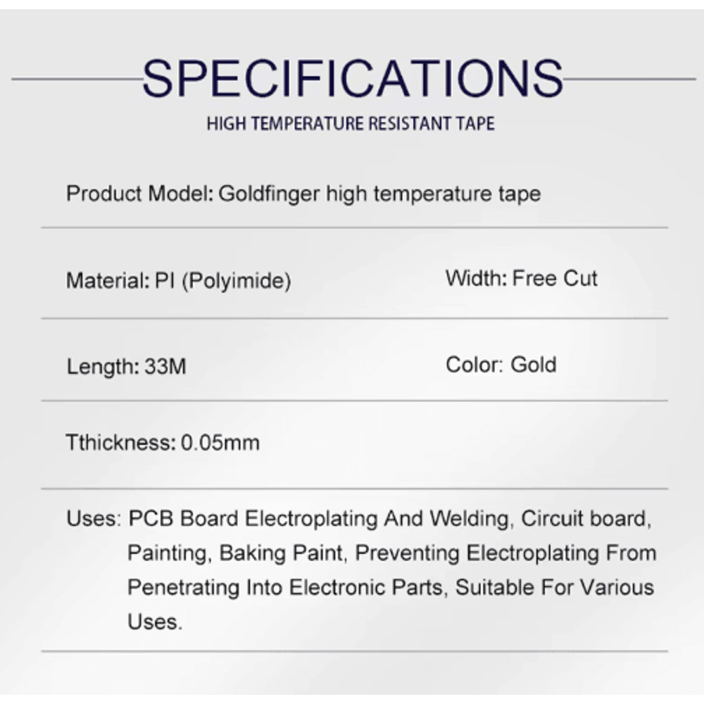 Gold Polyimide HighTemperature BGA Tape HeatResistant Insulation Tape For Electronics 5