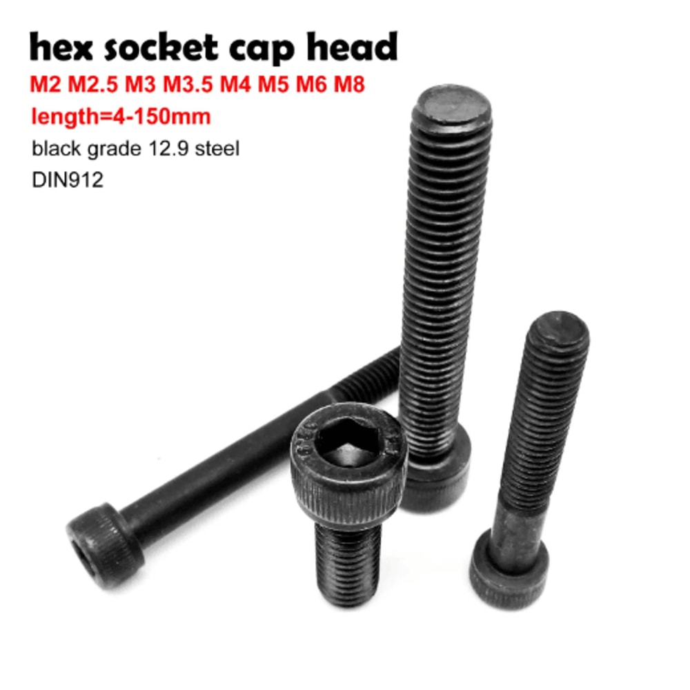 Grade 129 DIN912 Hex Socket Cap Screws Black Steel ExtraLong 4150mm 5