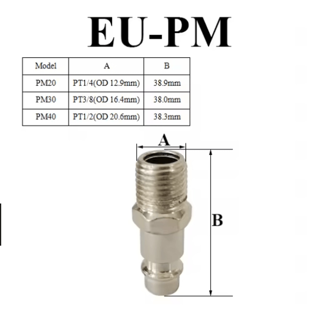EU Standard Pneumatic Quick Connector For Air Hose And Compressor Fittings 5