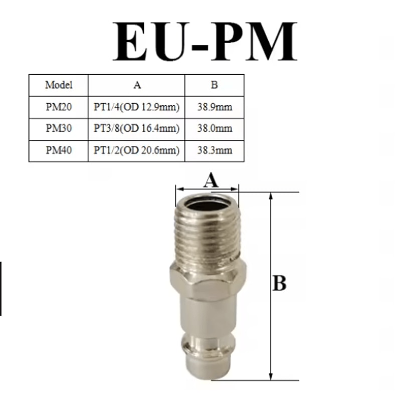 EU Standard Pneumatic Quick Connector For Air Hose And Compressor Fittings 5