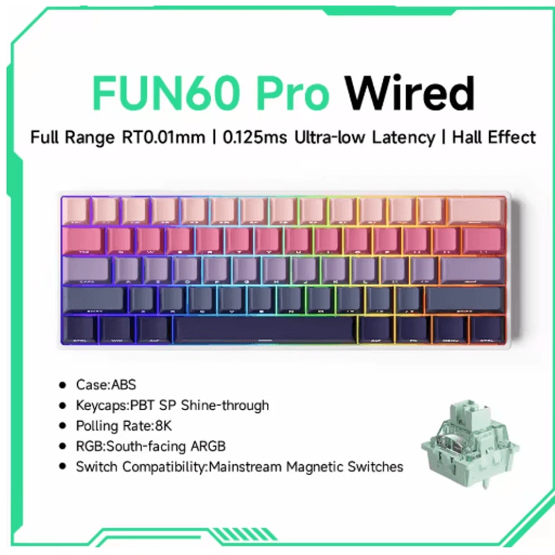 MONSGEEK FUN60 PRO MAX HE Magnetic Switch 60 Wireless Gaming Keyboard With Rapid Trigger 8K Polli 13