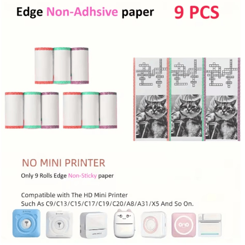 Kids Instant Camera Thermal Paper Refill Rolls BPAFree 57by25mm White NonAdhesive 10