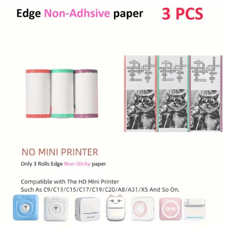 Kids Instant Camera Thermal Paper Refill Rolls BPAFree 57by25mm White NonAdhesive 11