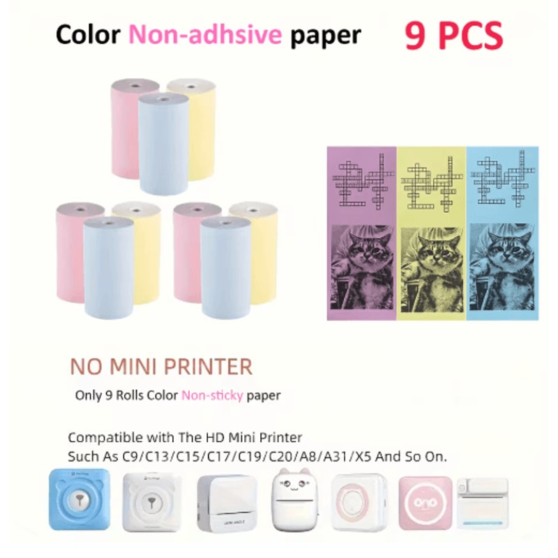 Kids Instant Camera Thermal Paper Refill Rolls BPAFree 57by25mm White NonAdhesive 12