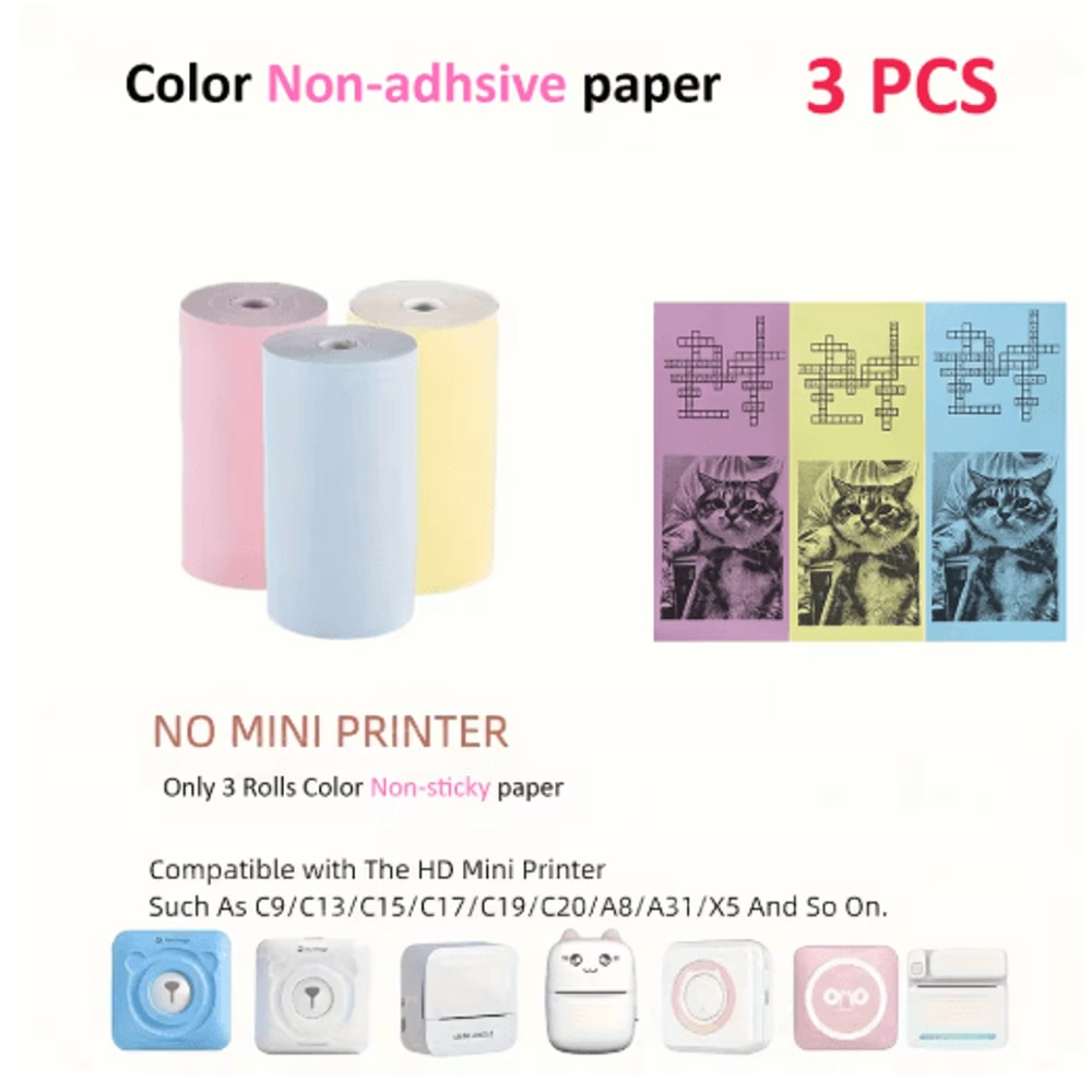 Kids Instant Camera Thermal Paper Refill Rolls BPAFree 57by25mm White NonAdhesive 13