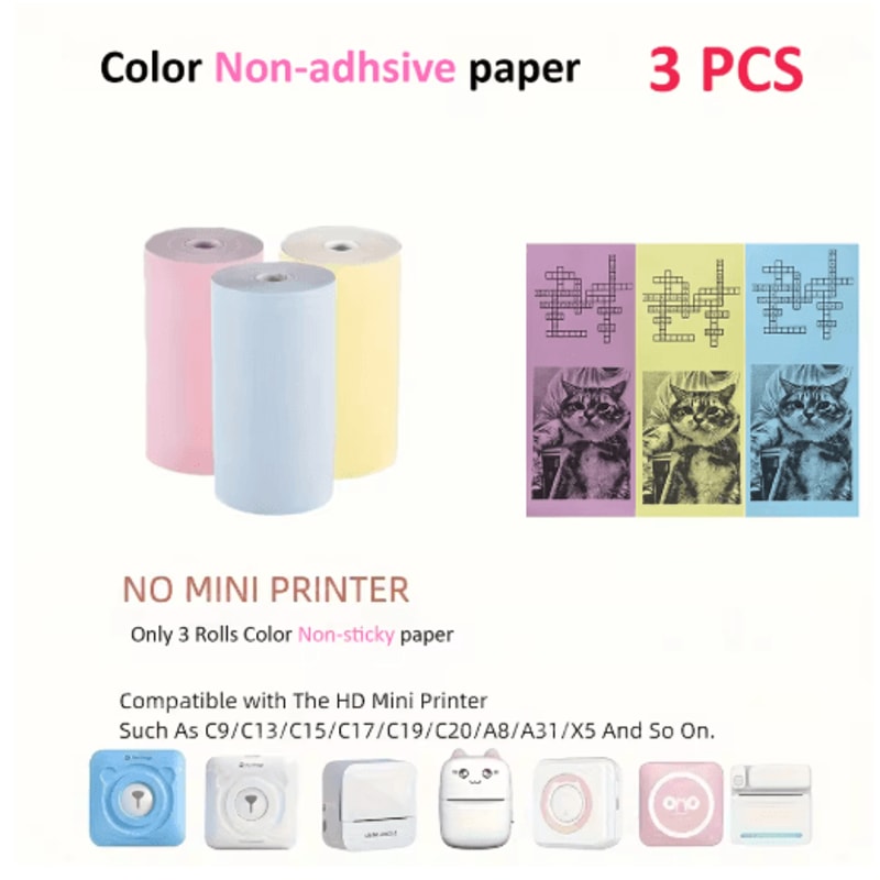 Kids Instant Camera Thermal Paper Refill Rolls BPAFree 57by25mm White NonAdhesive 13