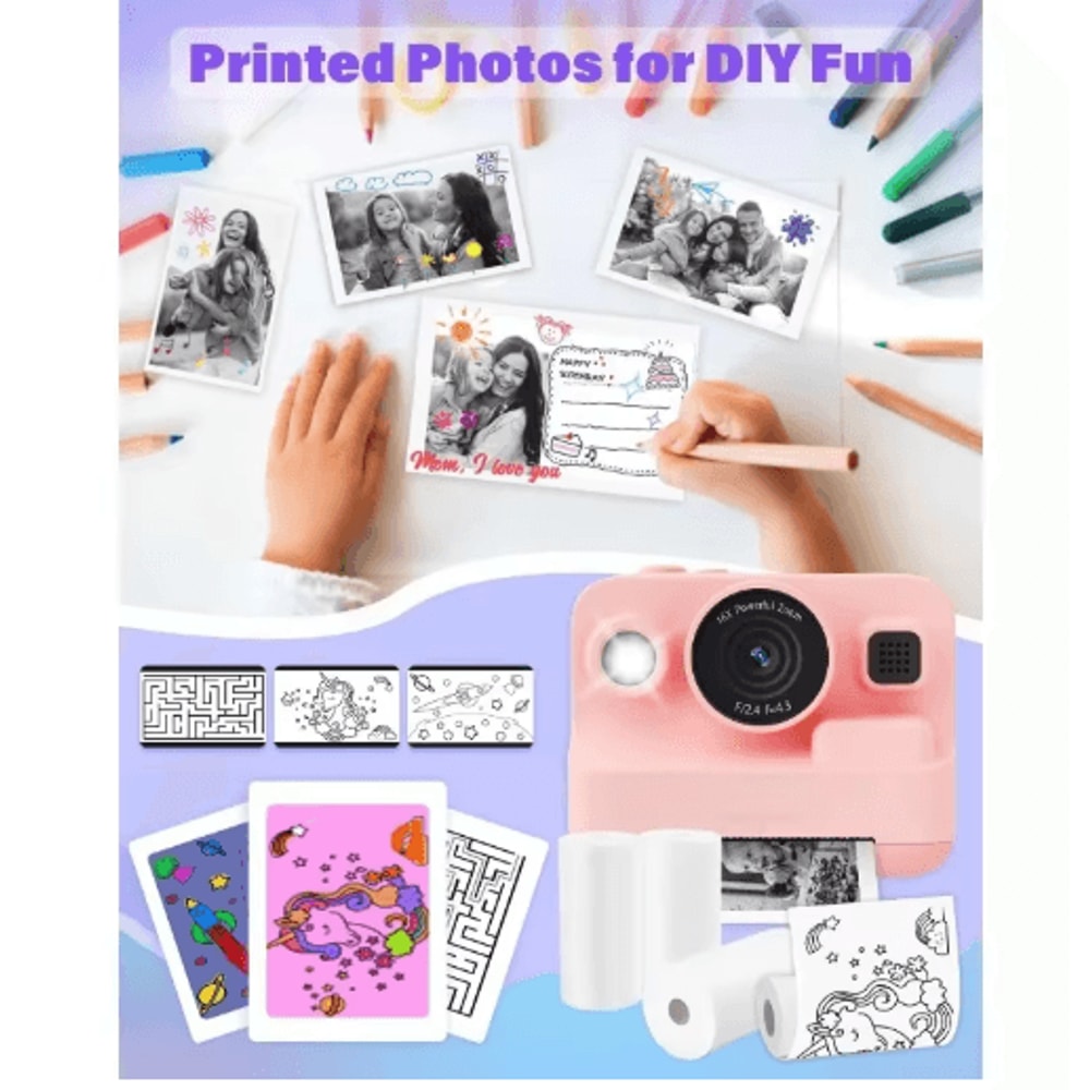 Kids Instant Camera Thermal Paper Refill Rolls BPAFree 57by25mm White NonAdhesive 19