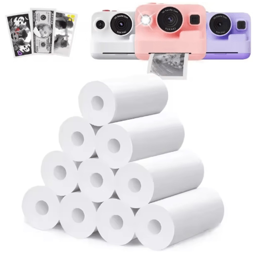Kids Instant Camera Thermal Paper Refill Rolls BPAFree 57by25mm White NonAdhesive 0