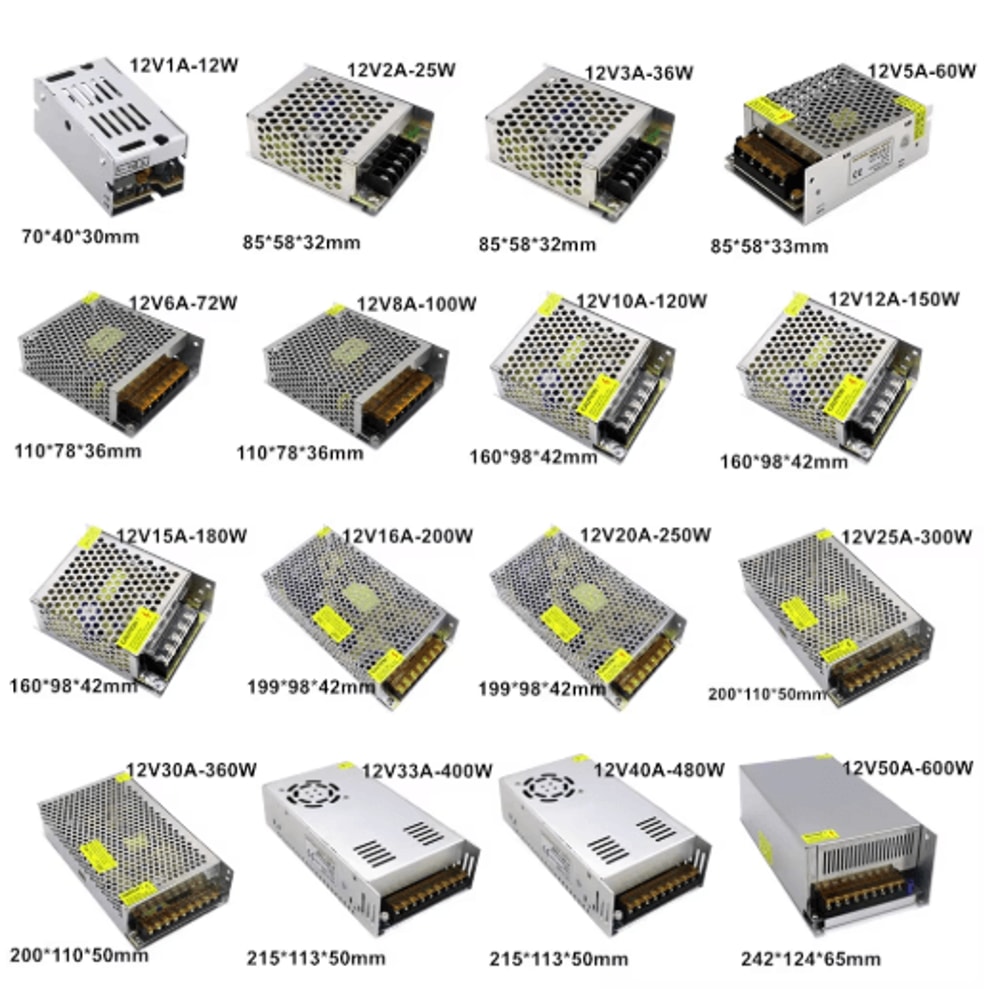 AC 220V To DC 5V 12V 24V 36V Switching Power Supply SMPS 1A30A 4