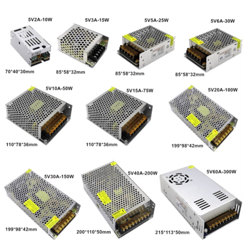 AC 220V To DC 5V 12V 24V 36V Switching Power Supply SMPS 1A30A 5