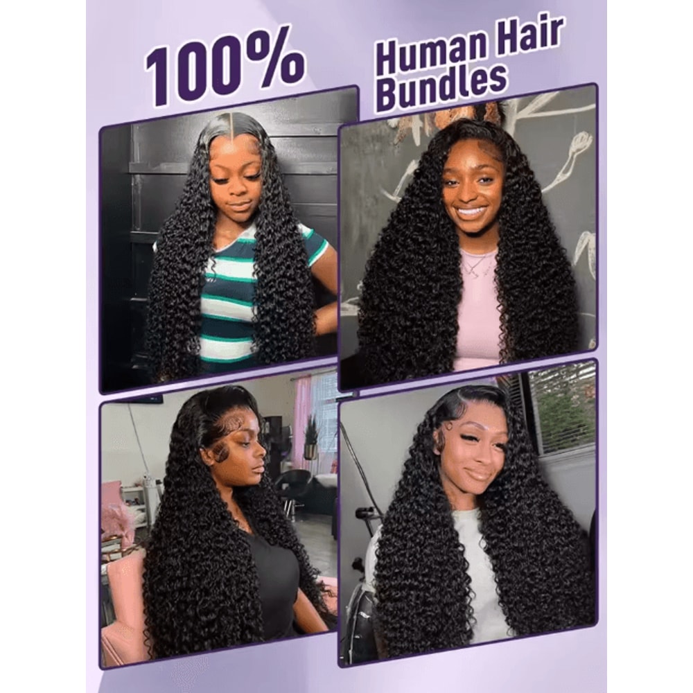 3034 Inch Deep Wave Virgin Human Hair Bundles Raw Unprocessed Double Weft 3