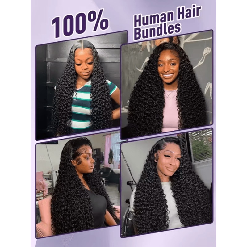 3034 Inch Deep Wave Virgin Human Hair Bundles Raw Unprocessed Double Weft 3