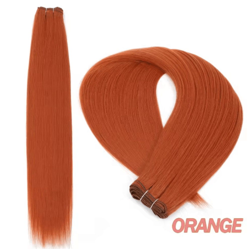 32Inch Ombre Straight Synthetic Hair Bundle 200g HighTemperature Fiber 27613 Brown Grey M618 14