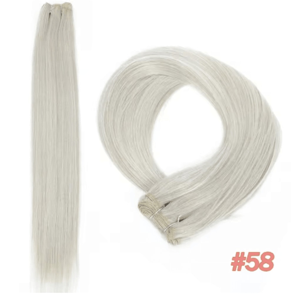 32Inch Ombre Straight Synthetic Hair Bundle 200g HighTemperature Fiber 27613 Brown Grey M618 2