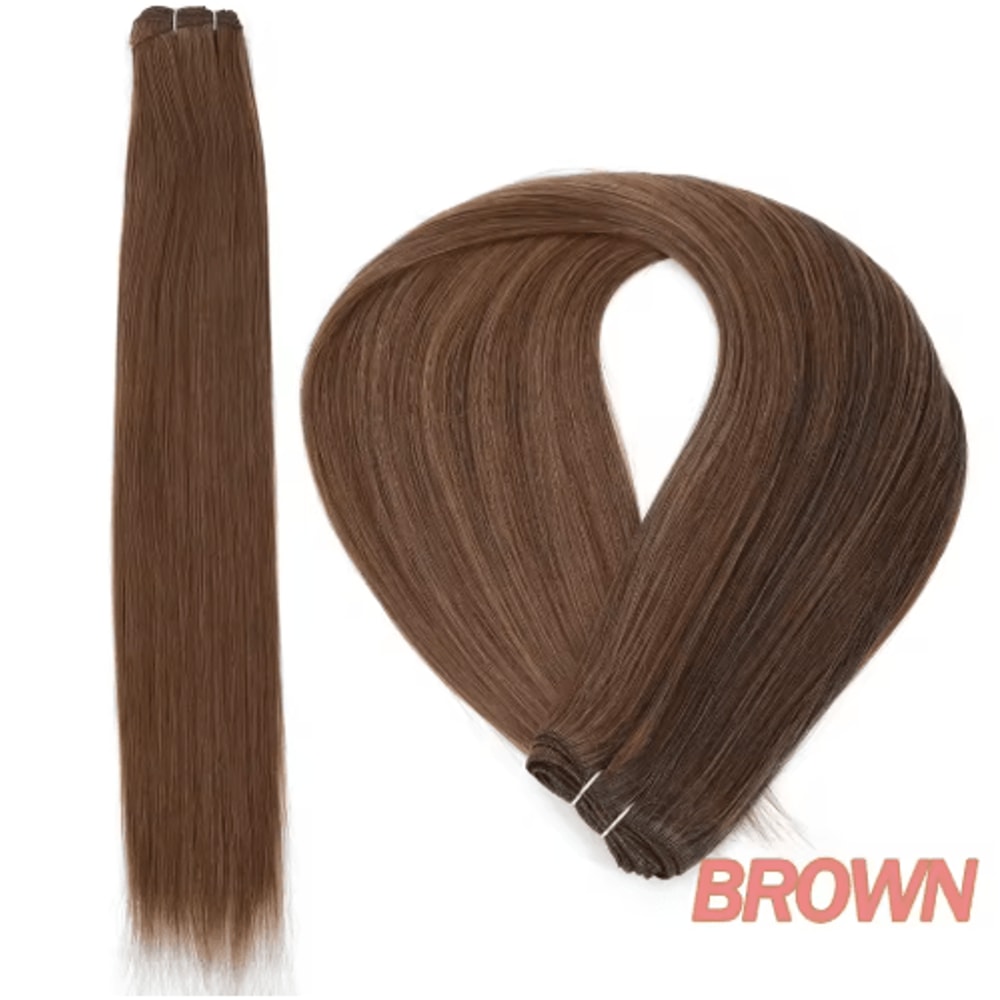32Inch Ombre Straight Synthetic Hair Bundle 200g HighTemperature Fiber 27613 Brown Grey M618 4