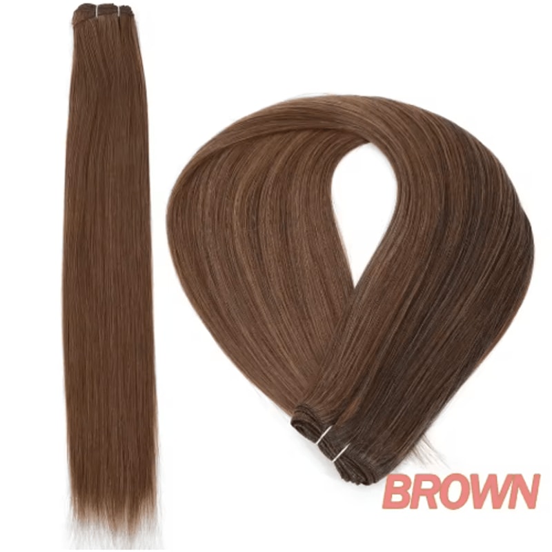 32Inch Ombre Straight Synthetic Hair Bundle 200g HighTemperature Fiber 27613 Brown Grey M618 4
