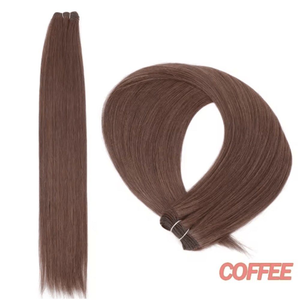 32Inch Ombre Straight Synthetic Hair Bundle 200g HighTemperature Fiber 27613 Brown Grey M618 7