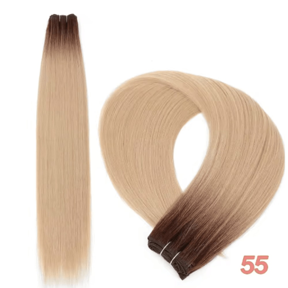 32Inch Ombre Straight Synthetic Hair Bundle 200g HighTemperature Fiber 27613 Brown Grey M618 19