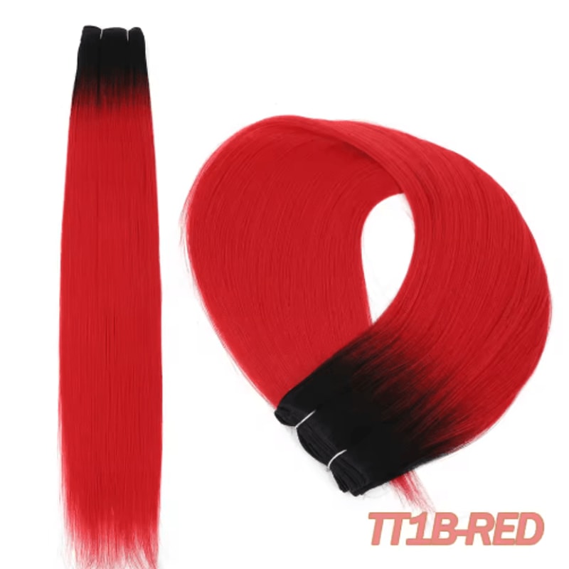 32Inch Ombre Straight Synthetic Hair Bundle 200g HighTemperature Fiber 27613 Brown Grey M618 20