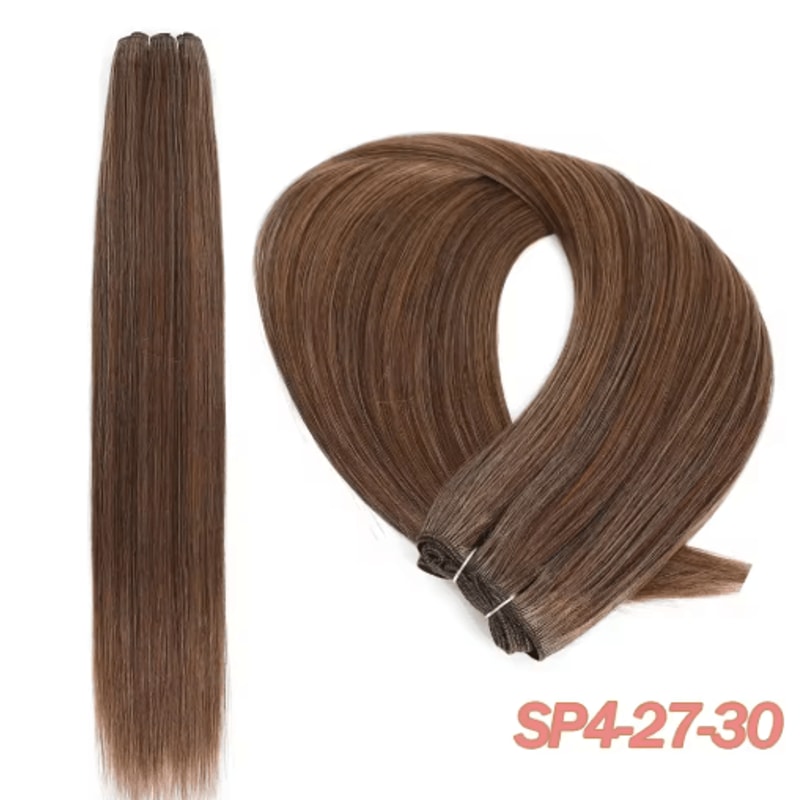 32Inch Ombre Straight Synthetic Hair Bundle 200g HighTemperature Fiber 27613 Brown Grey M618 25