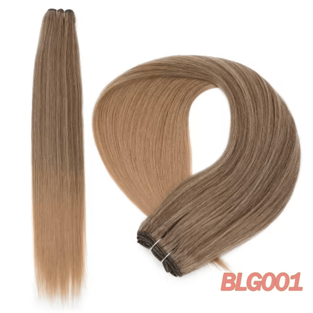32Inch Ombre Straight Synthetic Hair Bundle 200g HighTemperature Fiber 27613 Brown Grey M618 27