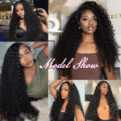 luvin curly bundles human hair 30 34 inch deep wave raw 1 3 4 hair bundles 100% unprocessed double weft hair extensions