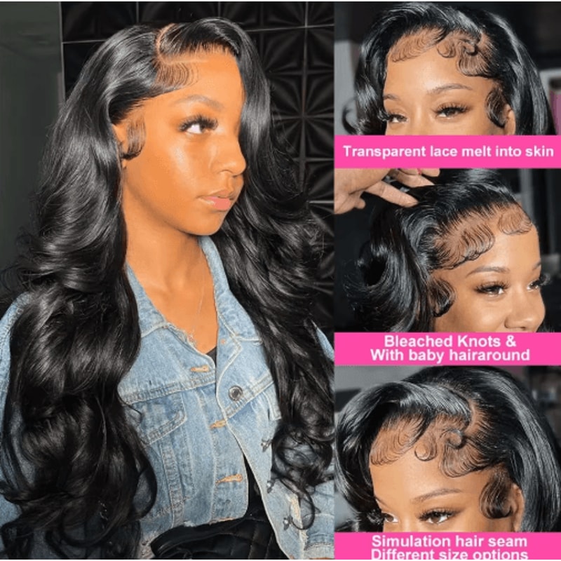 3040 Inch 360 Full Lace Body Wave Human Hair Wig With HD Lace Frontal Closure Options 2