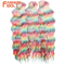 FASHION IDOL 24Inch Ombre Rainbow Water Wave Crochet Hair Synthetic Deep Wave Braiding Extensions 20