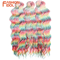 FASHION IDOL 24Inch Ombre Rainbow Water Wave Crochet Hair Synthetic Deep Wave Braiding Extensions 20
