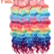 FASHION IDOL 24Inch Ombre Rainbow Water Wave Crochet Hair Synthetic Deep Wave Braiding Extensions 22
