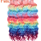 FASHION IDOL 24Inch Ombre Rainbow Water Wave Crochet Hair Synthetic Deep Wave Braiding Extensions 22