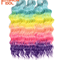 FASHION IDOL 24Inch Ombre Rainbow Water Wave Crochet Hair Synthetic Deep Wave Braiding Extensions 24