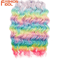 FASHION IDOL 24Inch Ombre Rainbow Water Wave Crochet Hair Synthetic Deep Wave Braiding Extensions 25