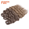 Anna Hair 24 Inch Loose Deep Wave Synthetic Crochet Braiding Hair Ombre Blonde Water Wave 1