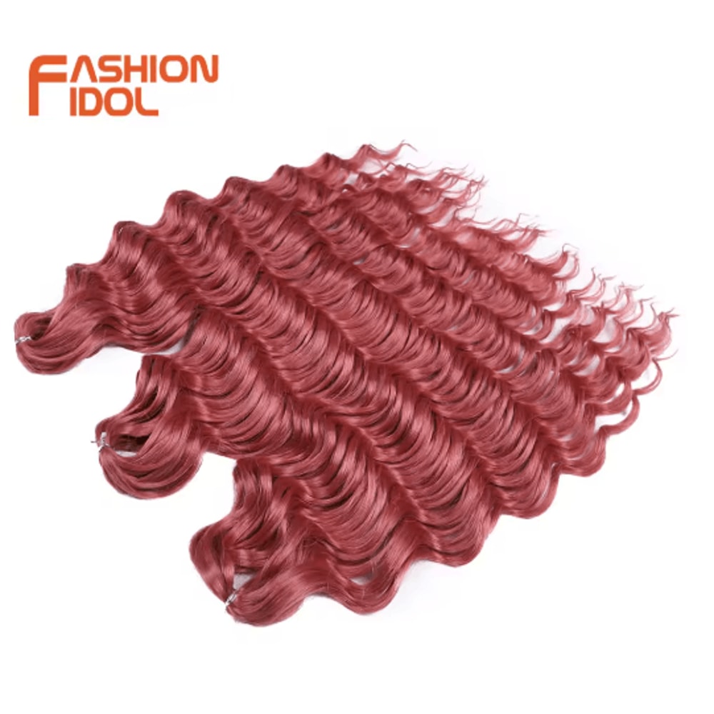 Anna Hair 24 Inch Loose Deep Wave Synthetic Crochet Braiding Hair Ombre Blonde Water Wave 5