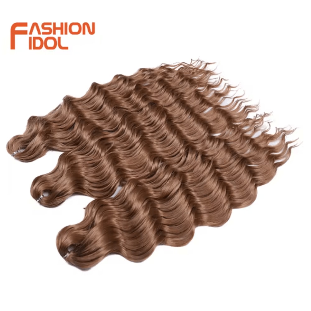 Anna Hair 24 Inch Loose Deep Wave Synthetic Crochet Braiding Hair Ombre Blonde Water Wave 6