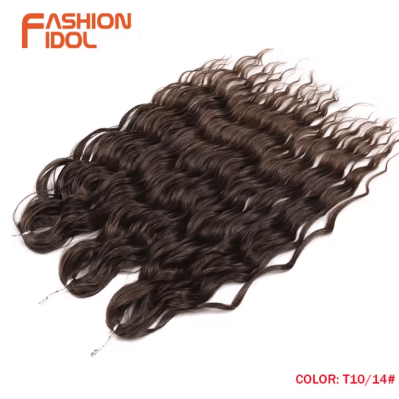 Anna Hair 24 Inch Loose Deep Wave Synthetic Crochet Braiding Hair Ombre Blonde Water Wave 11