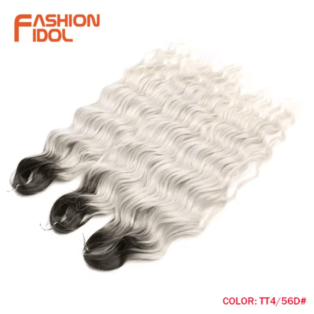 Anna Hair 24 Inch Loose Deep Wave Synthetic Crochet Braiding Hair Ombre Blonde Water Wave 13