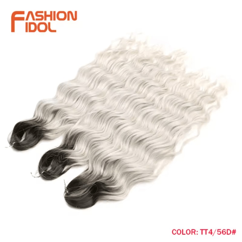 Anna Hair 24 Inch Loose Deep Wave Synthetic Crochet Braiding Hair Ombre Blonde Water Wave 13