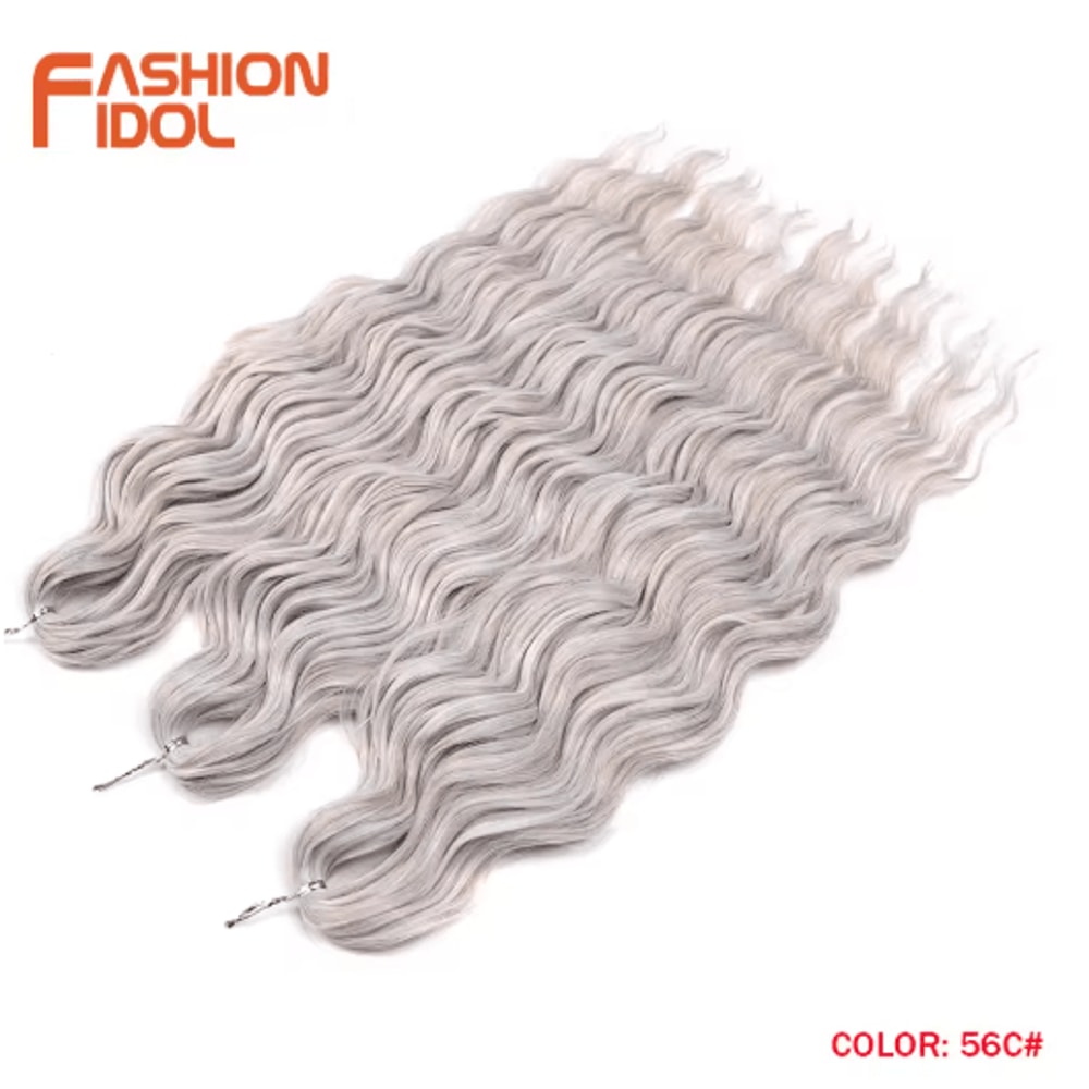 Anna Hair 24 Inch Loose Deep Wave Synthetic Crochet Braiding Hair Ombre Blonde Water Wave 18