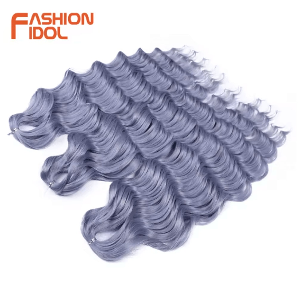 Anna Hair 24 Inch Loose Deep Wave Synthetic Crochet Braiding Hair Ombre Blonde Water Wave 19