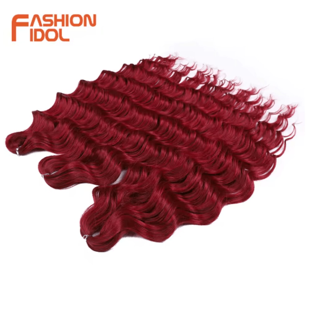 Anna Hair 24 Inch Loose Deep Wave Synthetic Crochet Braiding Hair Ombre Blonde Water Wave 8